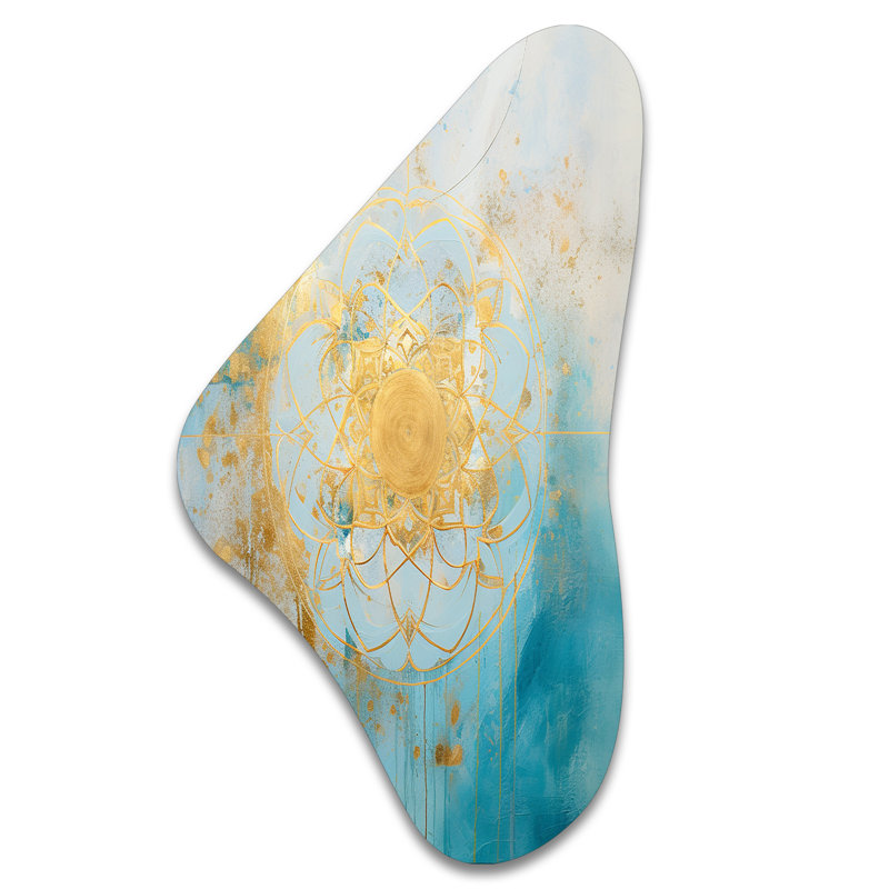 Art mural asymétrique en métal Tison - Boho Mandala, H 31 po x l 17 po