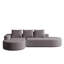 Canapé en chenille moderne en L 108,5 po avec 3 coussins pour la chambre à coucher, gris, sièges, lignes arrondies, haute résilience, confortable et respirant, sans assemblage, combinaison, coussins décoratifs-1385555248-1385555251