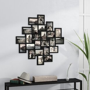 6-Opening 19 x 14.5 Two-Toned Picture Frame Wall Collage, Displays Two 4x4, Three 4x6 and One 5x7 Gracie Oaks Color: Black