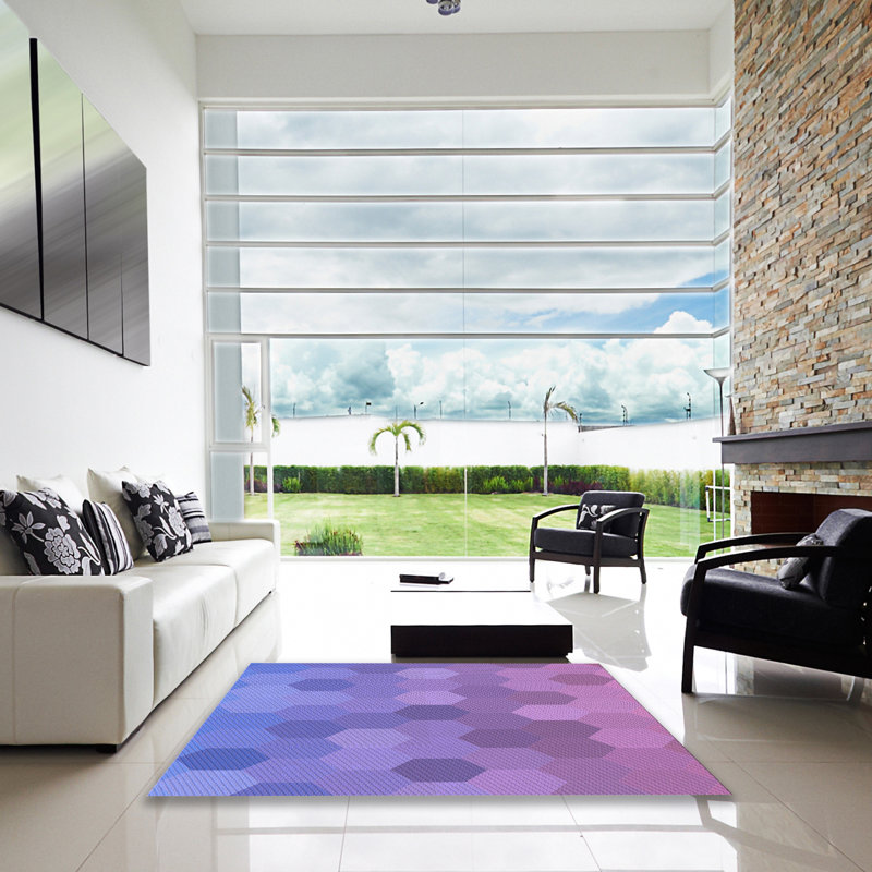 Geometric Indoor Rug, Square 3'