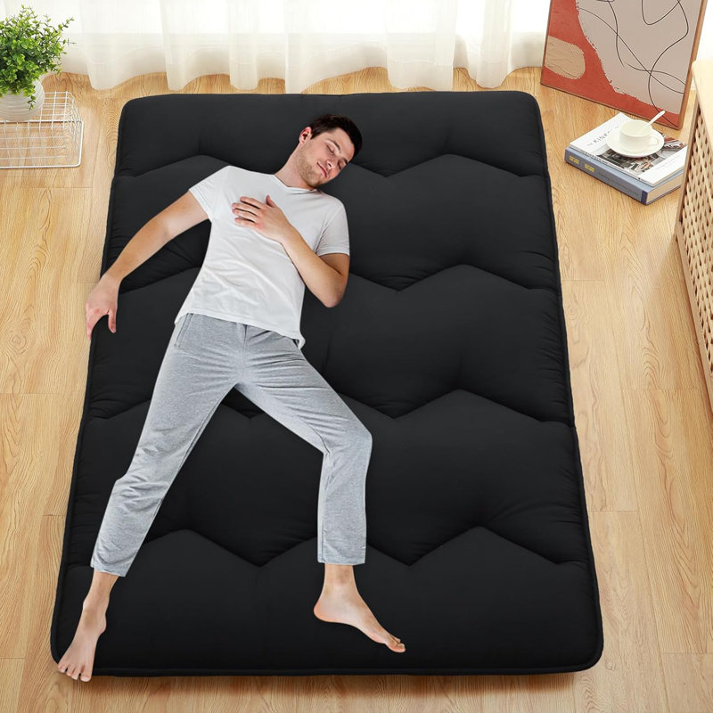 Alwyn Home Queen Size Foldable Futon Mattress Solid Floor Mattress