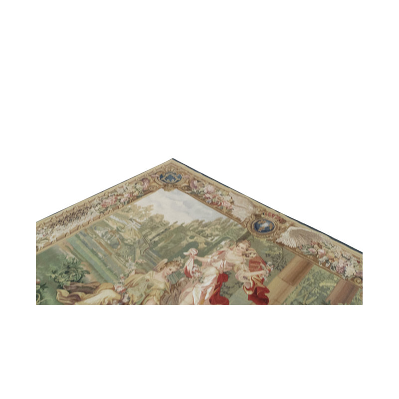 Hand-Knotted High-Quality Blue and Green Area Rug