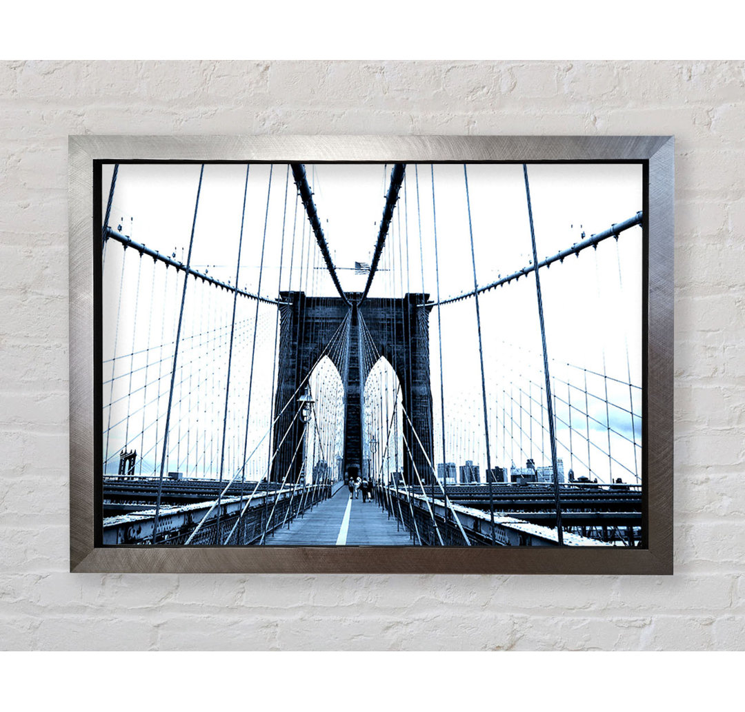 Brooklyn Bridge Blue - Einzelner Bilderrahmen Kunstdrucke