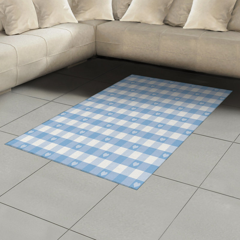 Checkered High Density Long Fiber Poly Threads Decorative Area Rug Carpet, Rectangle 4' x 5'8"