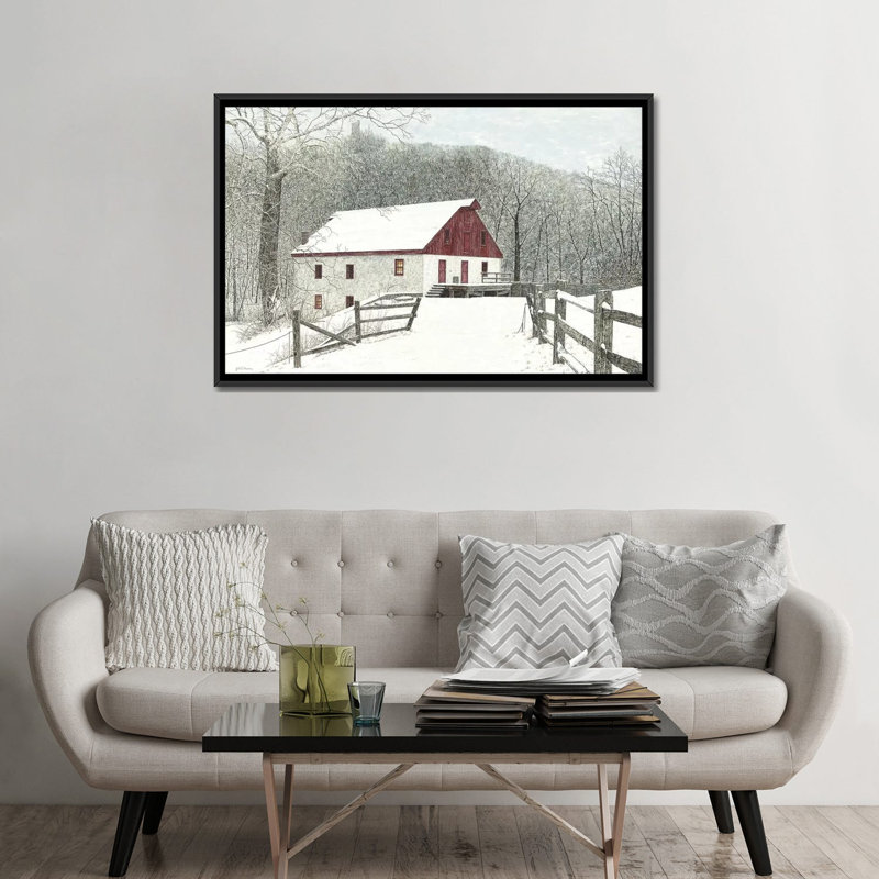 Grist Mill par James Redding - reproduction d'art, H 32 po x l 48 po x 1,5 po, Aucun mat, Toile avec cadre noir