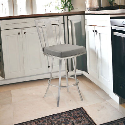 Tabouret de bar pivotant 26 po gris