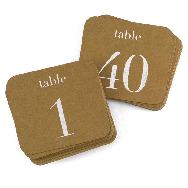 Ensemble de cartes à numéro de table 40 pièces, Argent