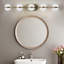 Meuble-lavabo de salle de bain à 5 ampoules à DEL avec abat-jour en acrylique et sable au fini cristal, or et champagne, conception moderne, convient au cadre de chambre à coucher à miroir, style décoratif simple, économie d'énergie