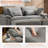 75" Corduroy Chaise Loveseat with 2 Flip-top Ottomans-1358832367