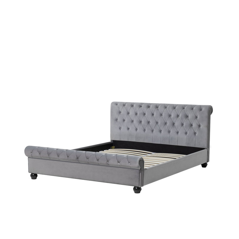 Mitzi Upholstered Bed, Super King (6'), Grey