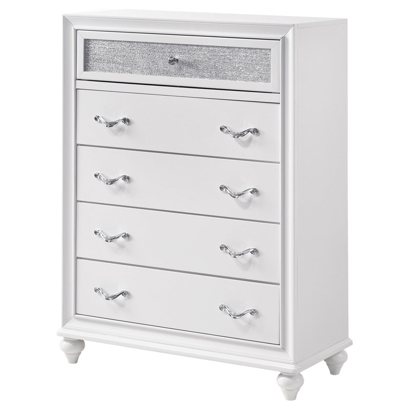 Dasher 5-drawer Bedroom Chest White, White