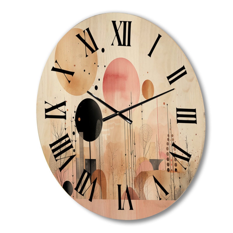 Horloge murale en bois massif Pruess, Moyenne