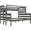 Lit superposé simple au-dessus de grand lit gris TG - fabriqué avec un savoir-faire de qualité pour la chambre à coucher avec une plateforme en bois confortable-117514882