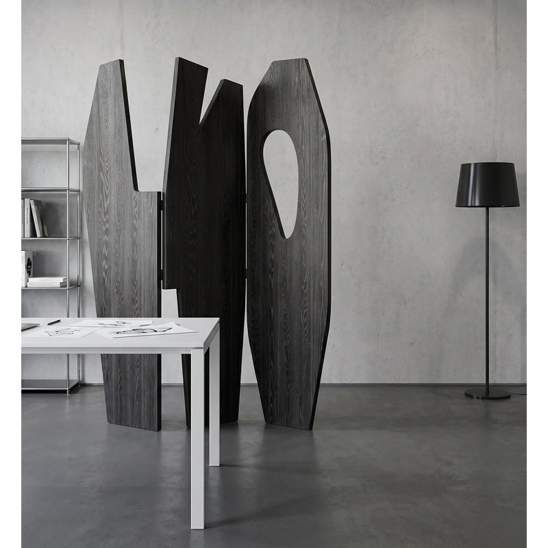 Paravent de chambre pliable Mid-Century, Noir