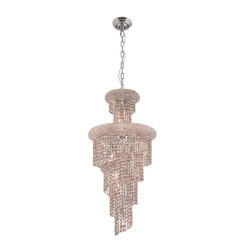 Zonia 10 - Light Dimmable Tiered Chandelier, Chrome