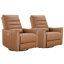 Fauteuil inclinable électrique pivotant en cuir véritable Gabi (ensemble de 2)