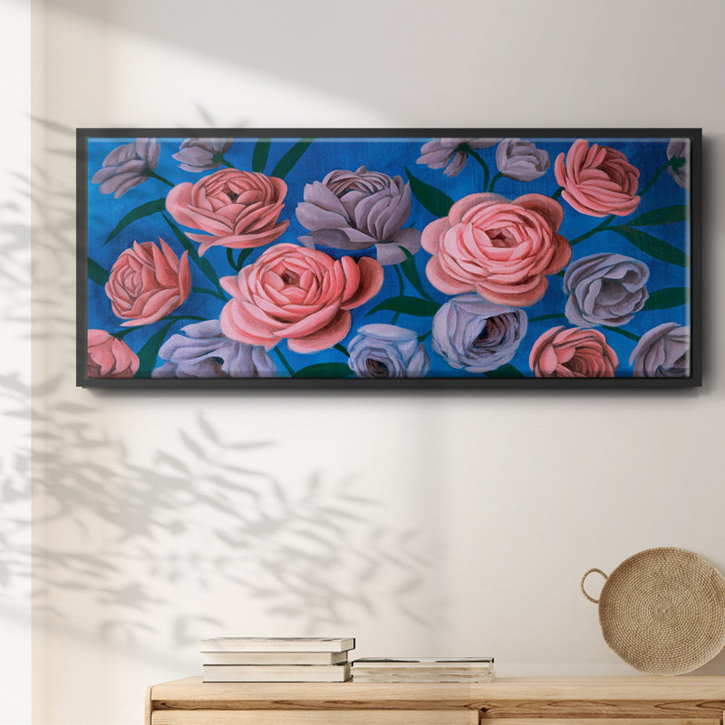 Layered Petals III- Framed Canvas, 8" H x 20" W