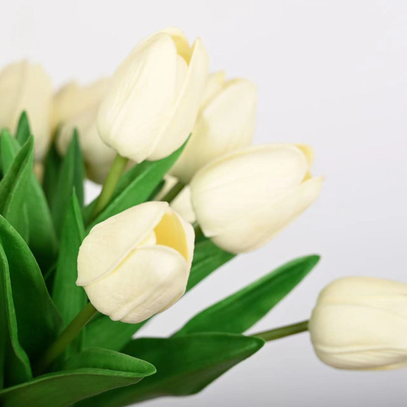 Arrangement floral de tulipes artificielles avec de longues tiges, fausses fleurs pour les centres de table de salle à manger