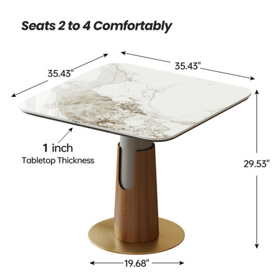 with Stainless Steel Base Dining Table