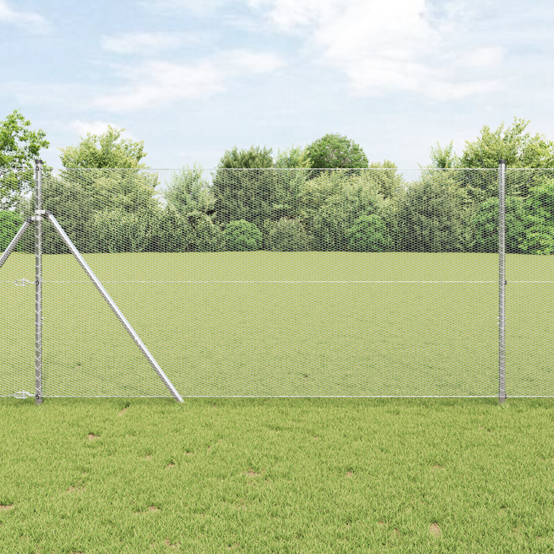 Vidaxl Hexagon Fence Galvanised Steel