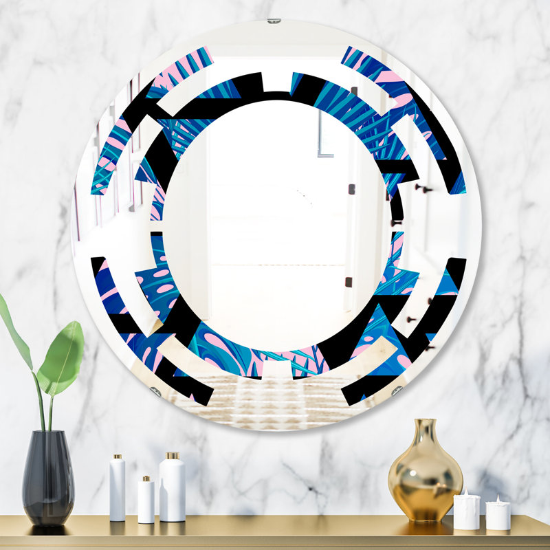 Miroir mural sans cadre à motif floral xiv, 31,5 po x 31,5 po