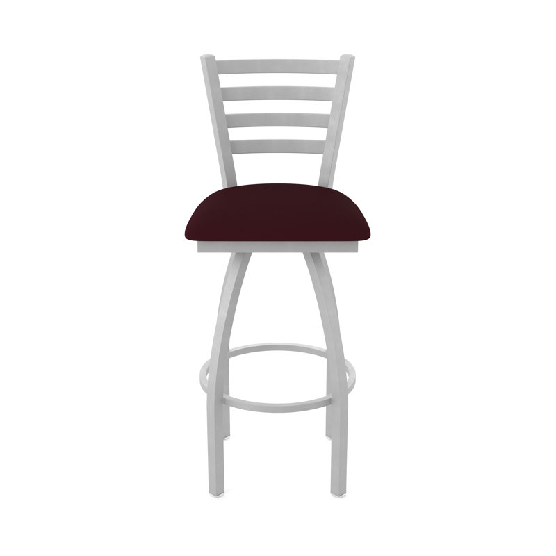Tabouret pivotant Jackie, Nickel anodisé, Vinyle - bordeaux Canter, Tabouret de comptoir (siège d'une hauteur de 25 p