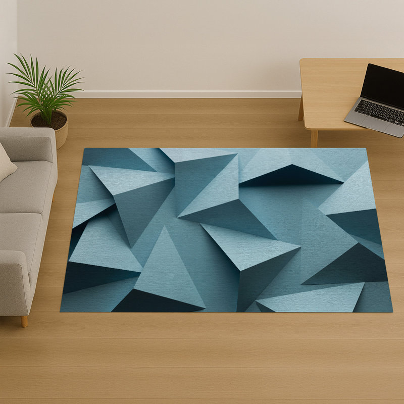 Geometric Area Rug, Runner 70 x 140 cm