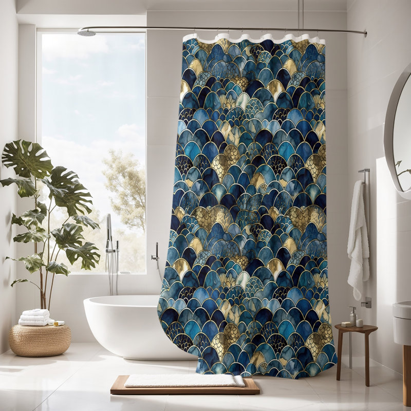 Abstract Shower Curtain, 83" H x 70" W