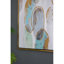 39,5 "X, peinture à l'huile encadrée carrée pour le salon, décorée de décorations murales grises et dorées bleues, salle à manger