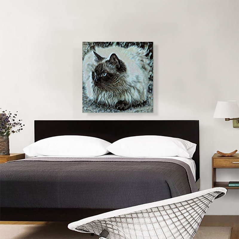 " Himalayan Cat Breed " Painting Print, 26" H x 26" W x 1.5" D