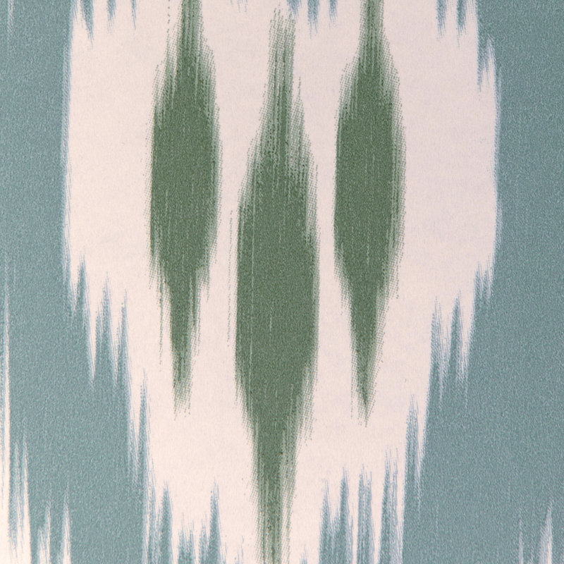Clare Ikat Wood Pulp Blend Wallpaper Roll, Sea