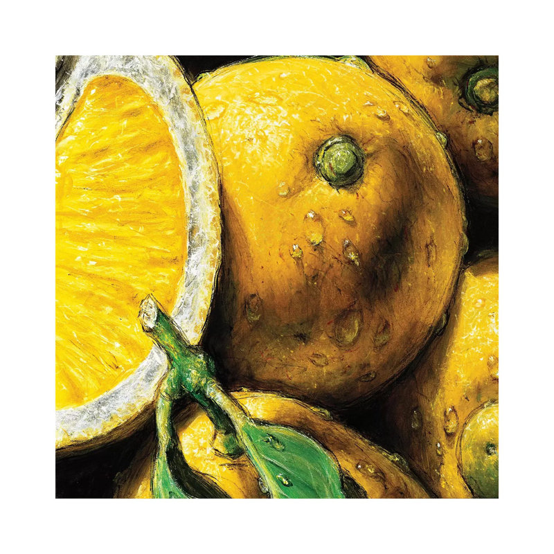 Lemons by AlmaCh - Wrapped Canvas Painting, 45.72cm H x 45.72cm W x 1.91cm D