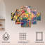 Ensemble de 5 panneaux muraux - David Lloyd Glover «Color Reflections», art mural sur toile pour le salon, la chambre à coucher ou le bureau 