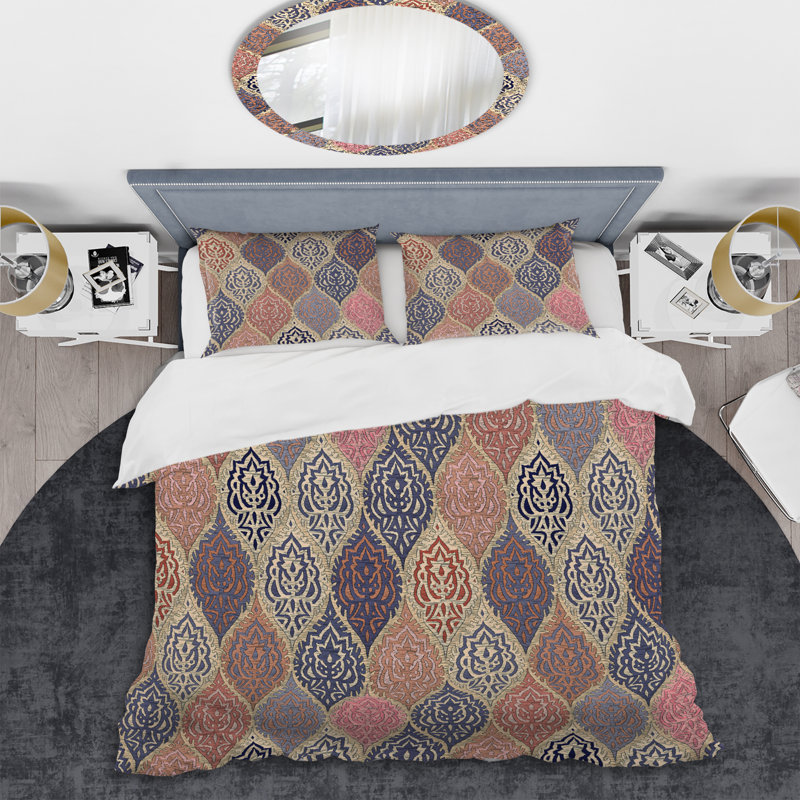 Brown Bohemian Patchwork - Ensemble de housse de couette à motif, Housse de couette pour très grand lit et 2 très