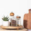 Round Decorative Wood Bathroom Counter Organizer Farmhouse Kitchen Decor Wooden Riser For Soap Dish, Perfume, Candle, Sponge