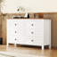 Commode 6 tiroirs au design rustique pour chambre à coucher-1096030902