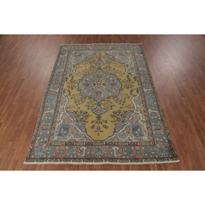 Tapis traditionnel jaune 6 x 9