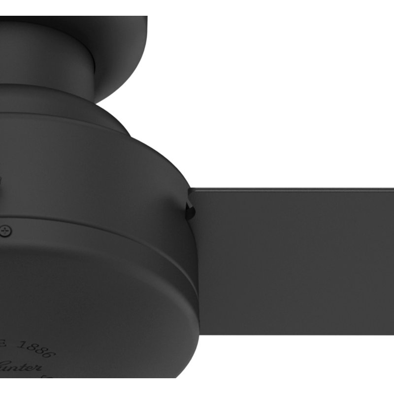 Matte Black 52" Modern Low Profile Ceiling Fan with Remote