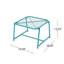 Table d'appoint moderne pour l'extérieur - H 13,12 po, couleur sarcelle, plateau en filet, style extérieur