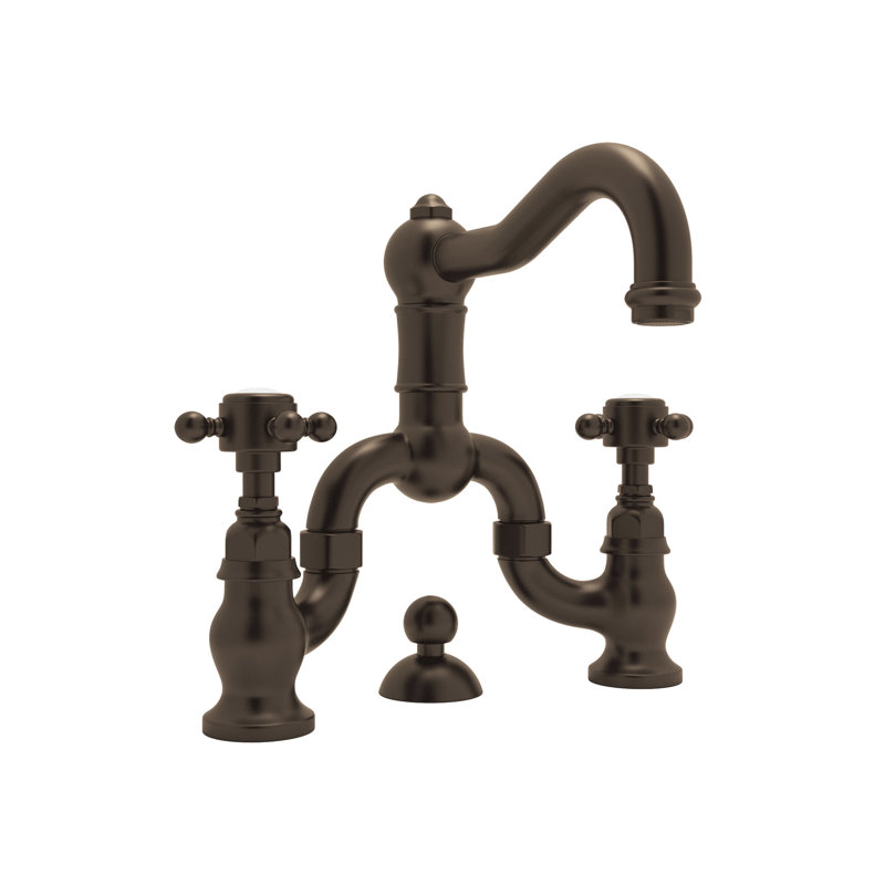 Acqui Bridge Lavatory Faucet, Tuscan Brass, Lever Handle