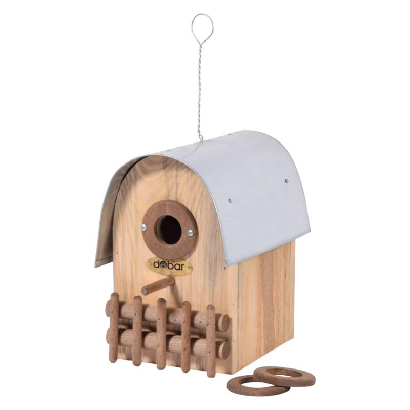 Amber Hanging Birdhouse, Natural/Silver