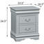 Table de chevet Platinum pour chambre à coucher - 2 tiroirs, rangement en bois massif