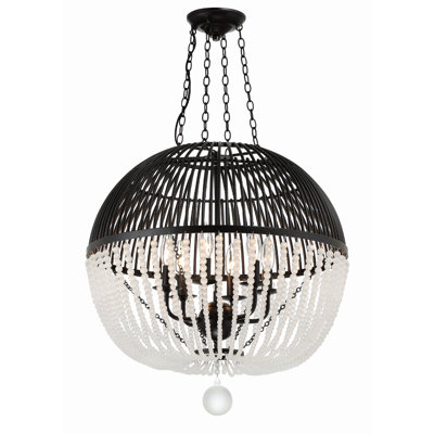 Luminaire suspendu noir mat 6 lumières Juarez
