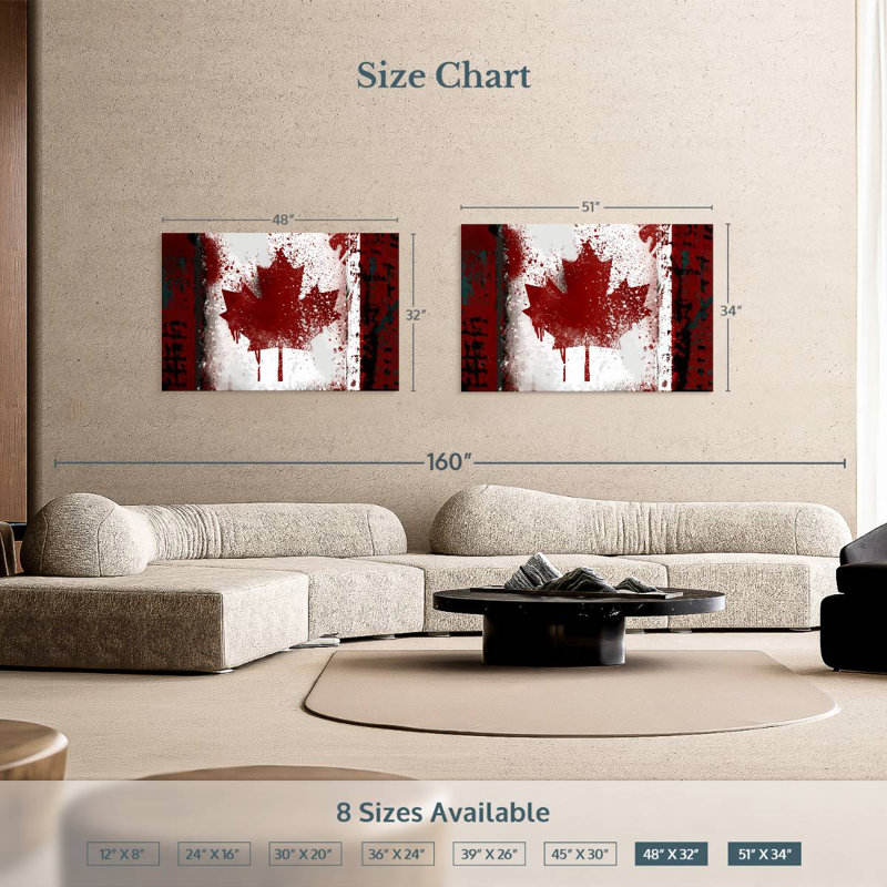 Drapeau du Canada rustique, H 32 po x l 48 po