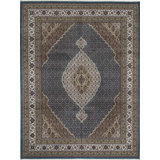 Hand-Knotted High-Quality Navy and Ivory Area Rug