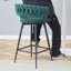 Ensemble de tabourets de bar modernes et stationnaires de 2 à 26 po en lin et coton respirant, certifié BIFMA pour bar à la maison, îlot de cuisine et café, vert-1913027284-1913027287