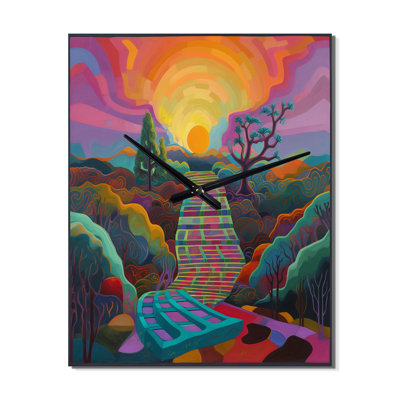 Horloge murale "Escaliers vers le soleil", paysage magique coloré I - Tempêtes