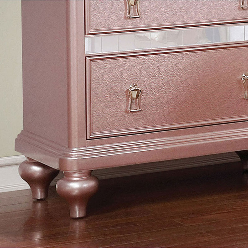 Panneaux décoratifs de miroir de table de chevet élégants et contemporains en or rose 1pc