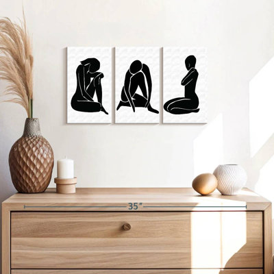 Silhouette de femmes émotives, reproduction sur toile