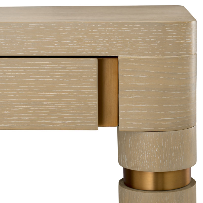 Carmel Solid Wood Writing Desk, Washed Oak
